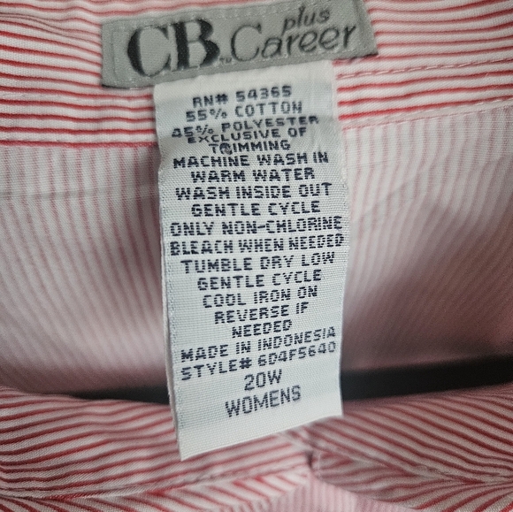 C.B. Career Christmas Holiday Button Down Women Plus Size 20W - Picture 8 of 8